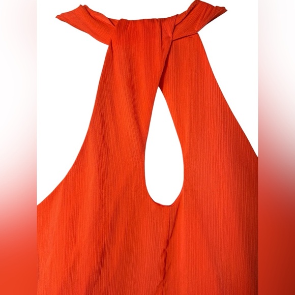 Banana Republic Top Halter Back  Sleeveless Orange Stretched Lined XSmall - Picture 3 of 9